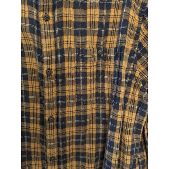 Barbour Shirt Men’s Size Medium Flannel Yellow Brown Plaid The Steve McQueen - Picture 7 of 13